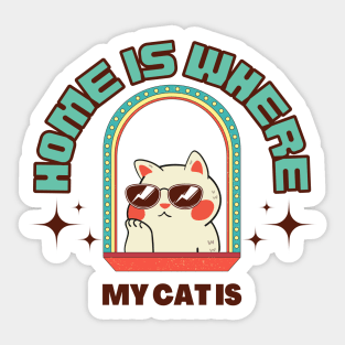 Home is where my cat is Sticker